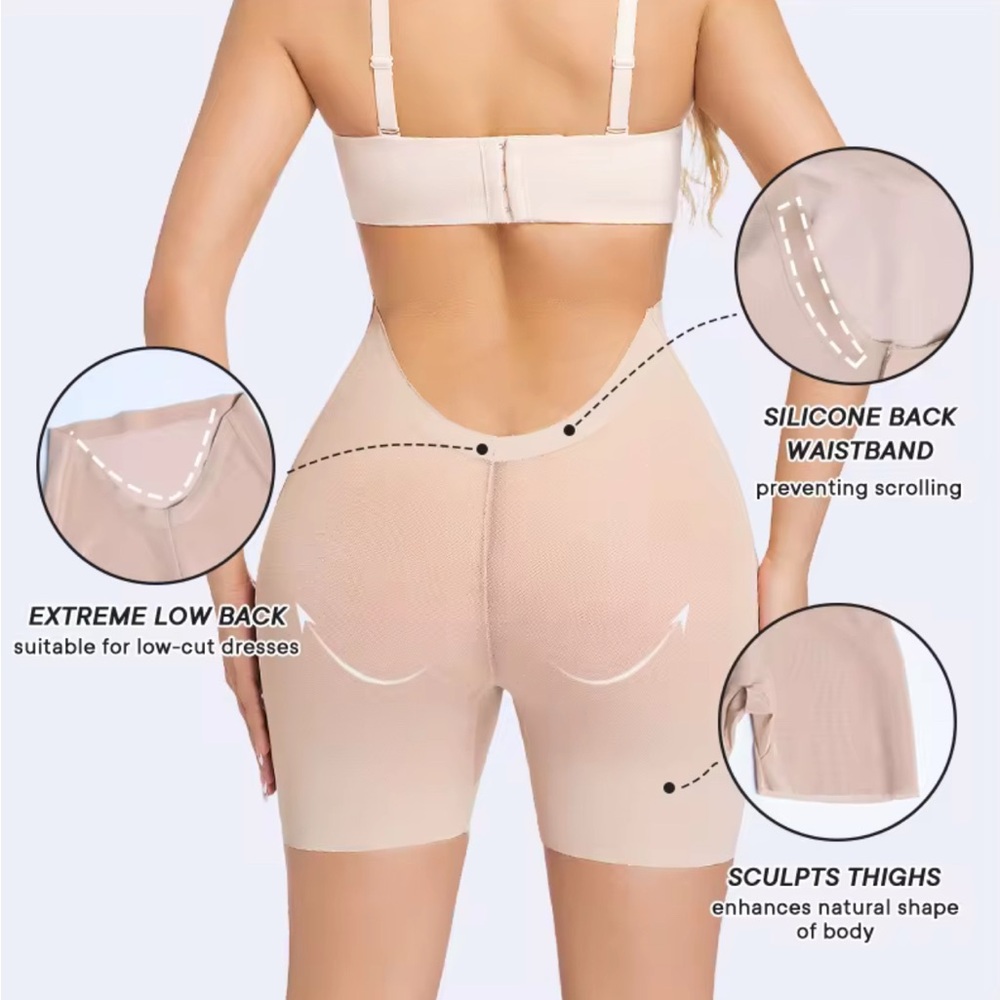 Low Back seamless invisible short tummy control compression Shapewear like skims - Picture 3 of 12